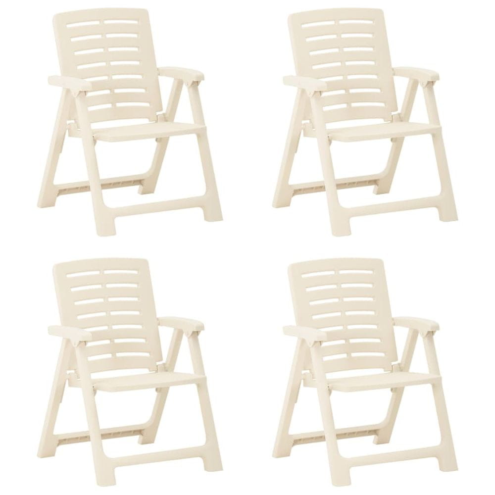 Vidaxl Záhradné stoličky 4 ks plastové biele